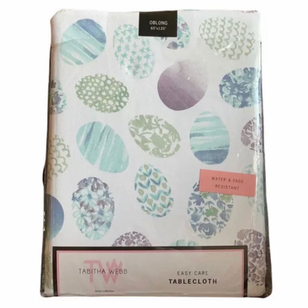 Tabitha Webb Anthropologie Easter Colorful Eggs Theme 60”x120” Oblong tablecloth